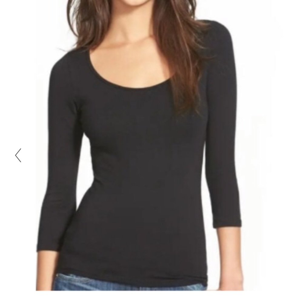 Frenchi by Nordstrom’s Black Scoop Neck Top